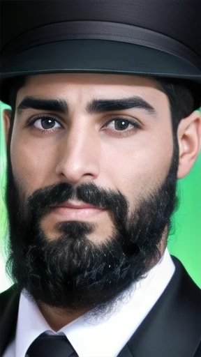 a Haredi man in a heartthrob, focus on his face.