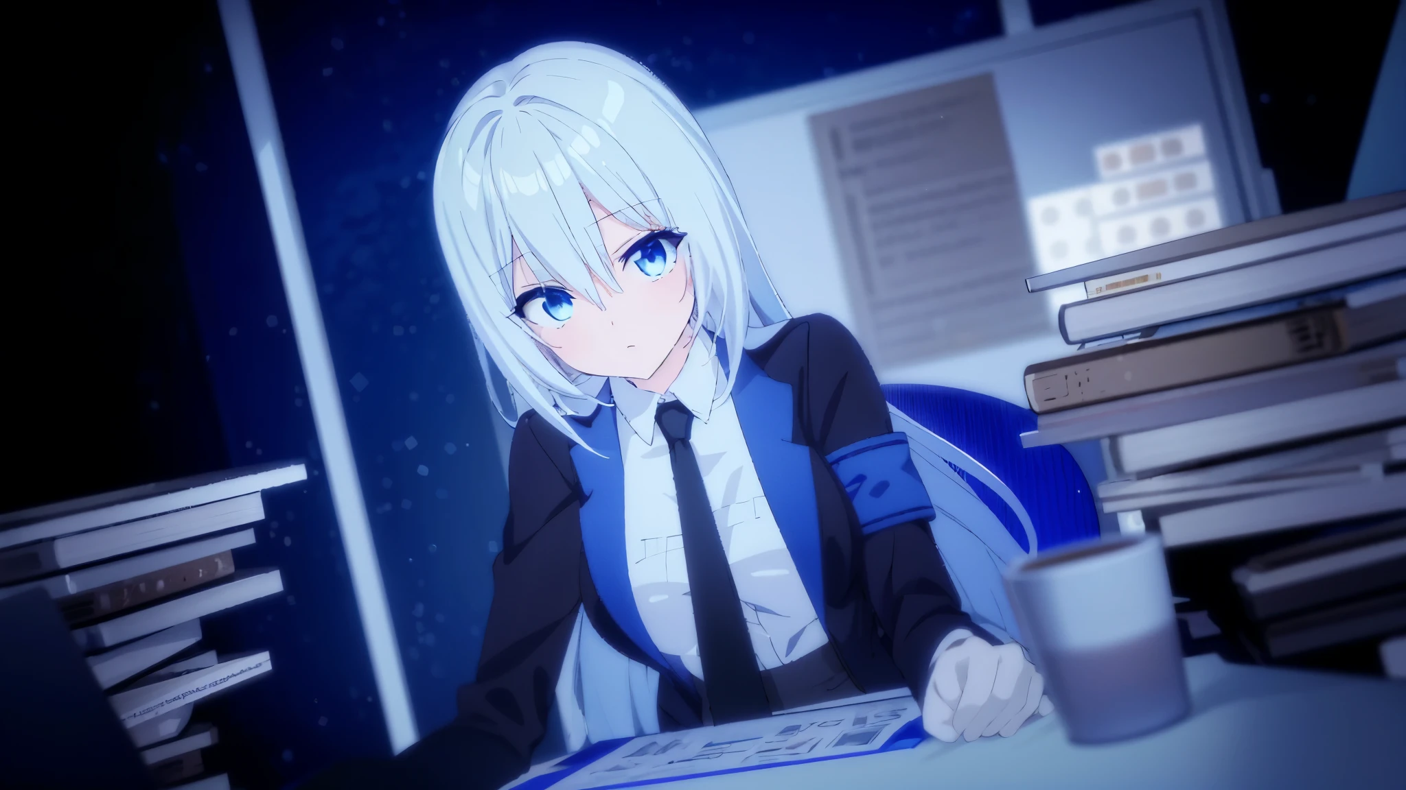 Anime style, beautiful face, Gloomy, dynamic light, high Resolution, medium outline, beautiful particles