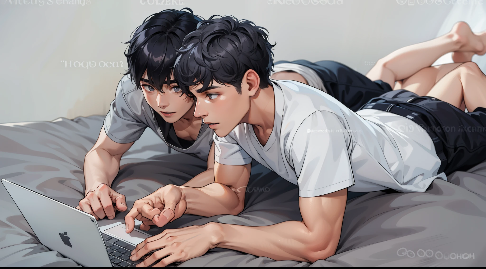 two young men of gray hair and gray eyes