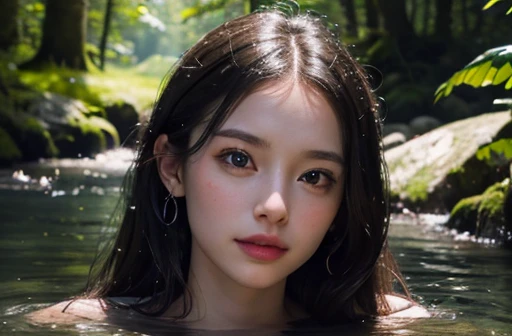 (best quality,4k,8k,highres,masterpiece:1.2),ultra-detailed,(realistic,photorealistic,photo-realistic:1.37),portrait of fairies,enjoying water play in a beautiful river in the forest,fairy with detailed face and hands, enchanted woodland scene, sparkling water, sunlight streaming through the trees, vibrant colors, ethereal atmosphere, delicate wings, flowing dresses, mischievous expressions, shimmering reflections on the water surface