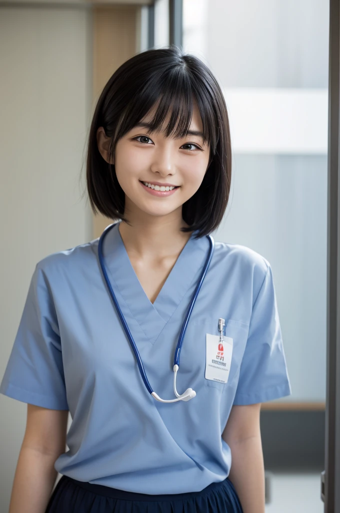 Top quality 20 year old Japanese nursing student 1 girl Black hair Short hair Smiling Quiet