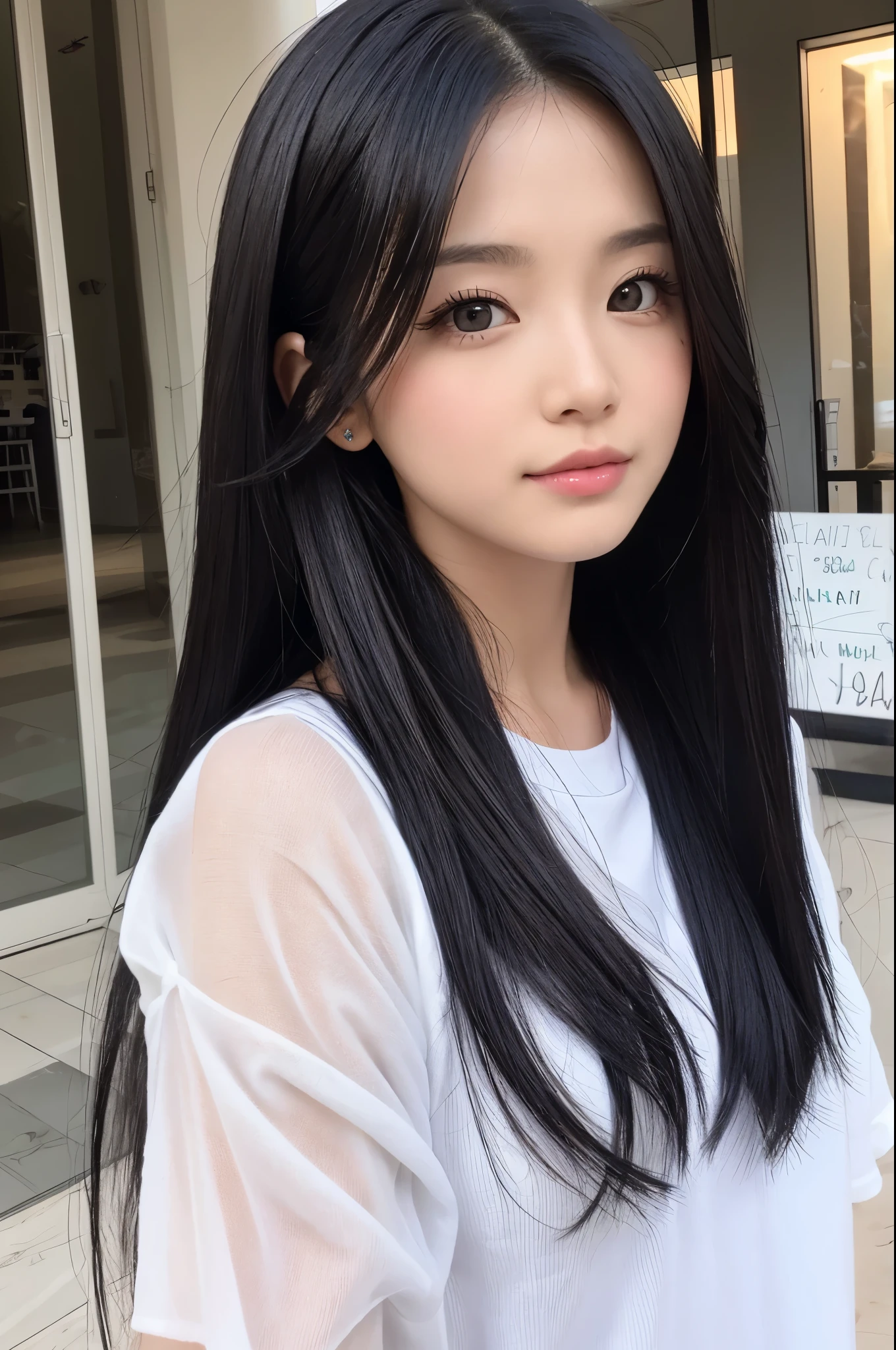 Sexy Black Hair Long Hair Cute 
