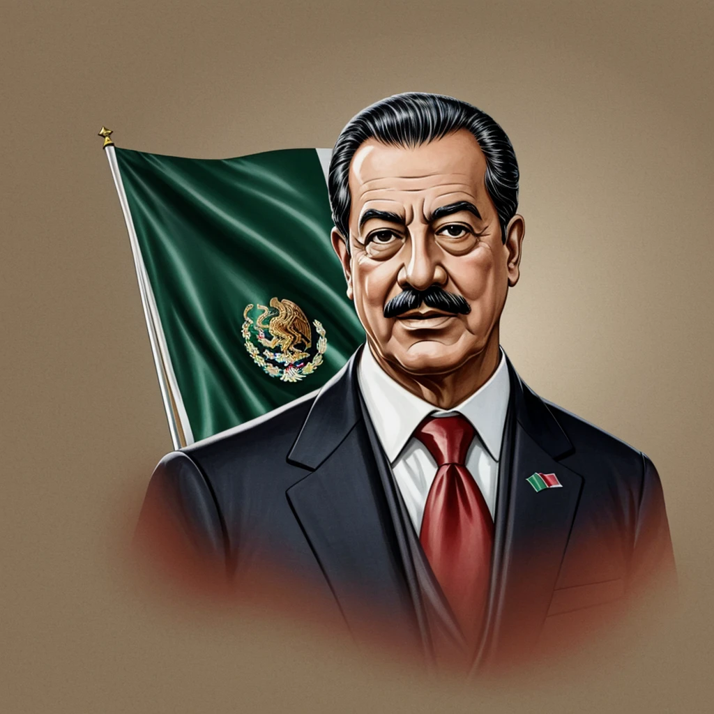 Political caricature of the president of Mexico José López Portillo