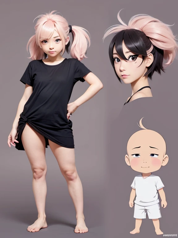 a drawing of a cartoon character with a nose and a nose, chibi proportions, anime proportions, how to draw anime, anime shading), clean anime outlines, cell shaded adult animation, full character body, anime keyframe, cartoon proportions, huge head tiny body, anime shading, 3 / 4 pose, full body drawing, neutral pose, symmetrical head and body
