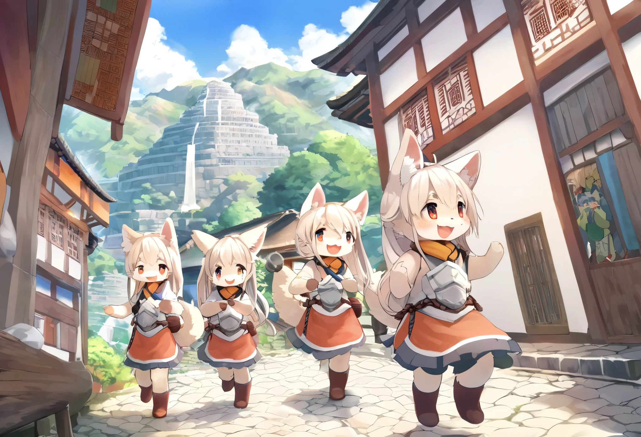 super high resolution, detailed background, World Heritage Site, 6+boys, 6+girls, Happy, joyful, absurdres(Photos of solo travelers)(kemono, furry anthro),