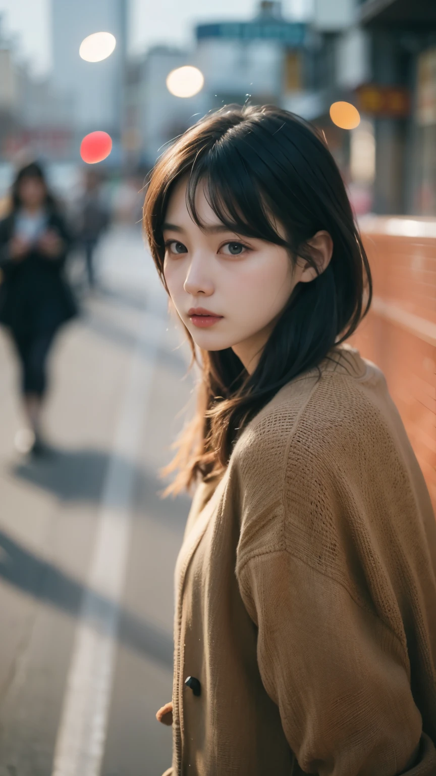 Movie photo of beautiful Korean fashion model Bokeh Train