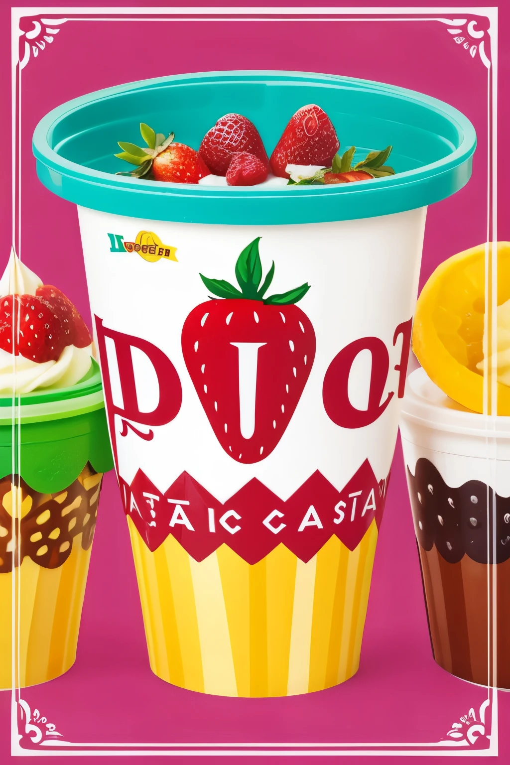 Logo de una venta de helados de frutas hechos en casa con el nombre Martita