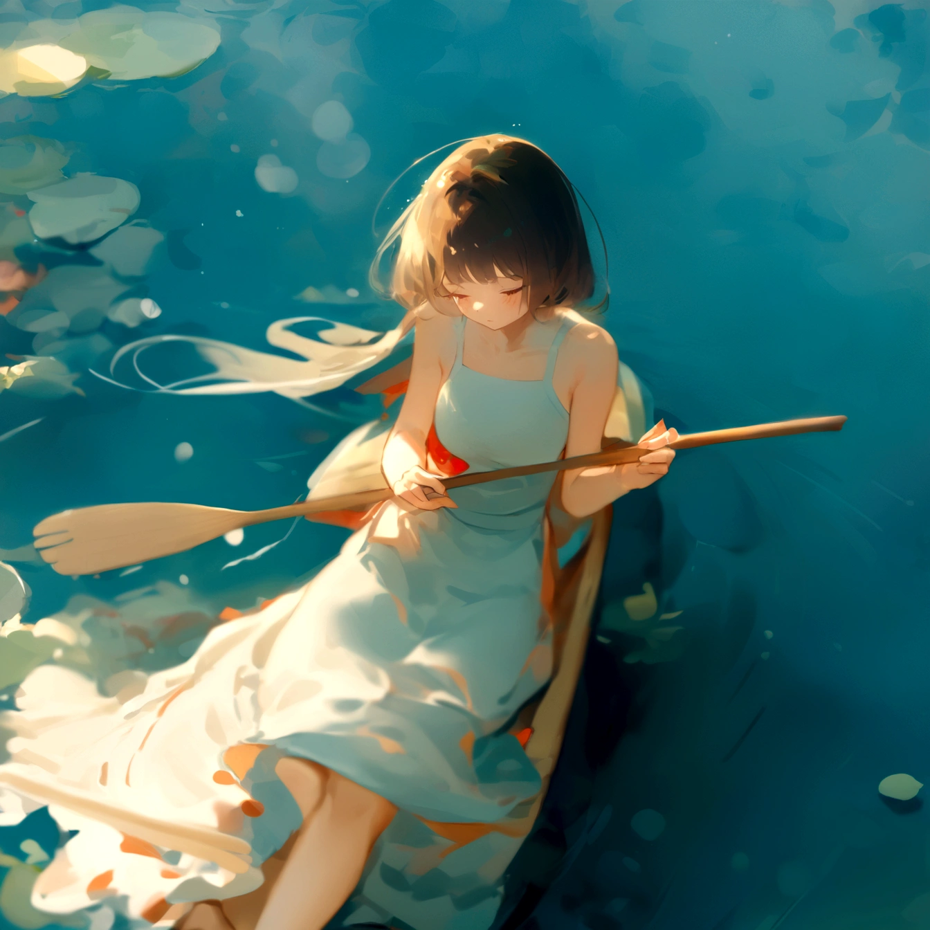 His style,With a paddle in hand,Perfect fingers