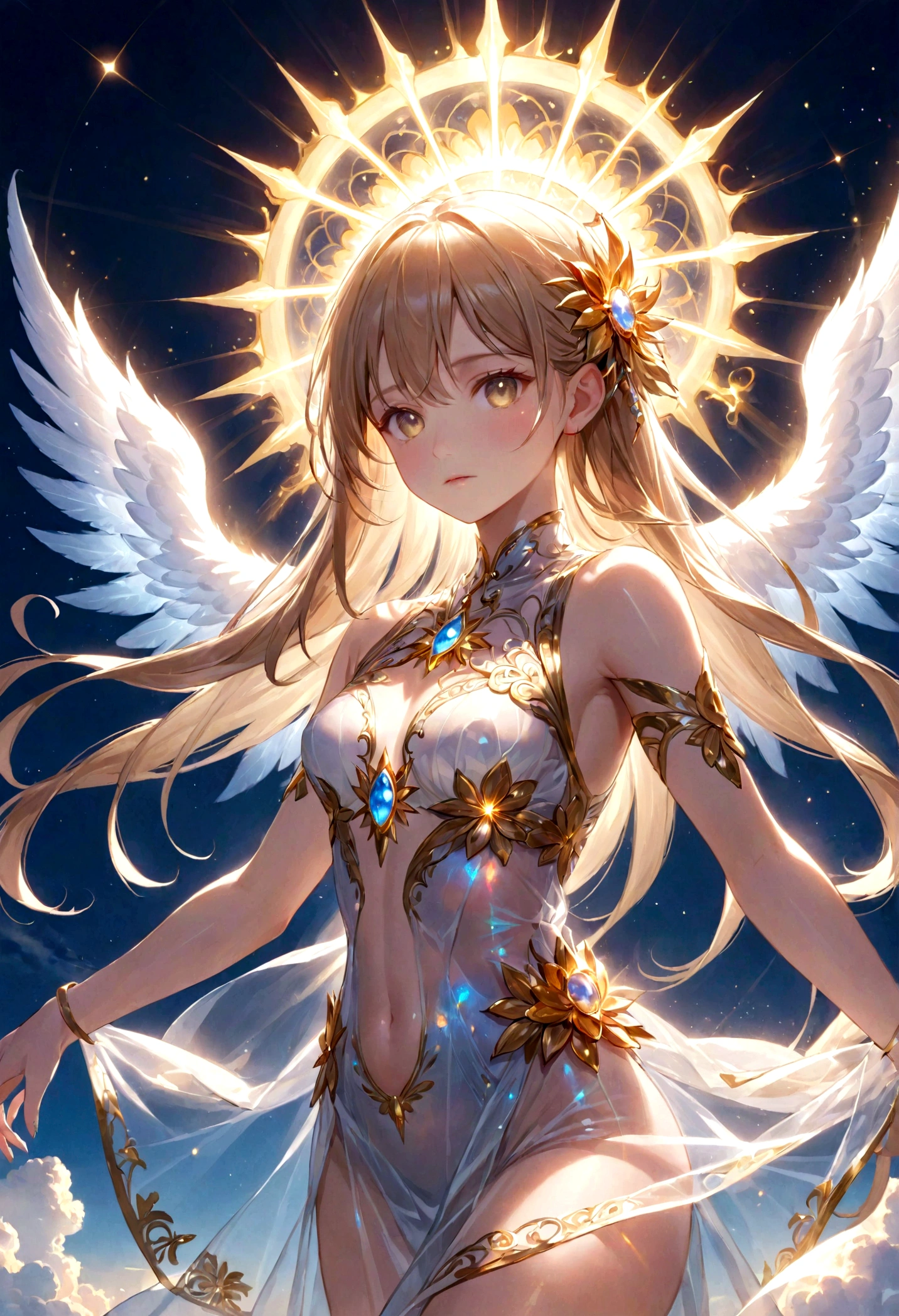 heaven Dazzling Light god々Shii Intense light sun 後ろ姿の女god Transparent appearance
