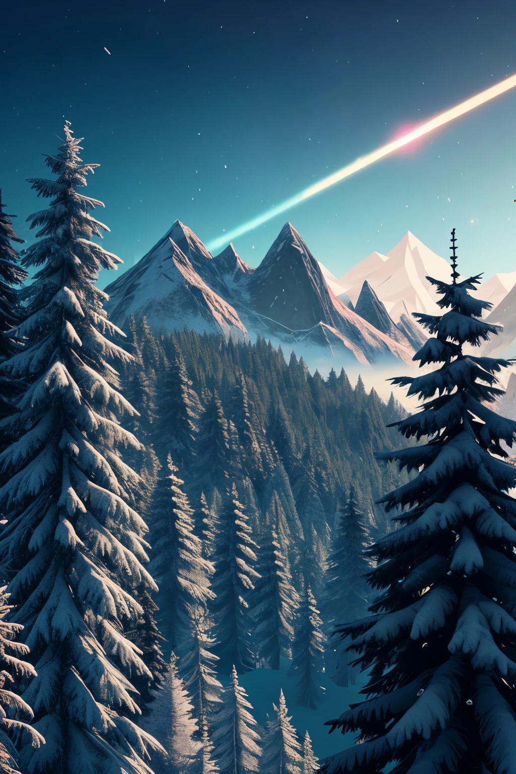 Create an environment that feels similar to Celeste&#39;s chaotic environment, where there are ruins but also the peak of the hill, em 16:9, modo paisagem

