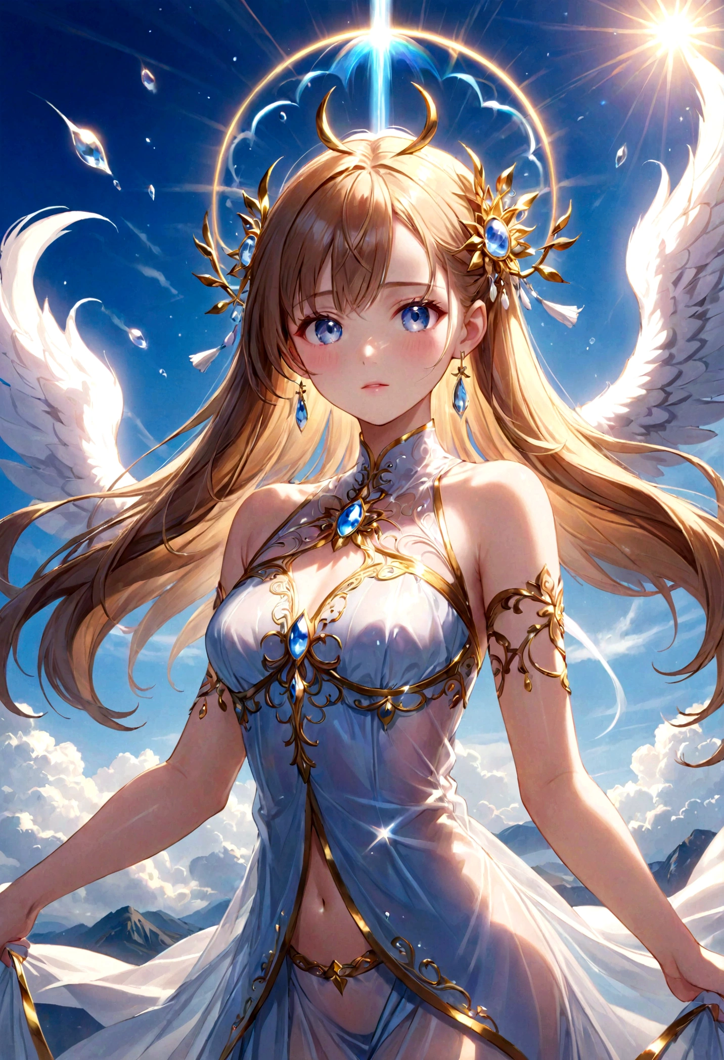 heaven tears aura Baoyu Dazzling Light god々Shii Intense light sun 後ろ姿の女god Transparent appearance
