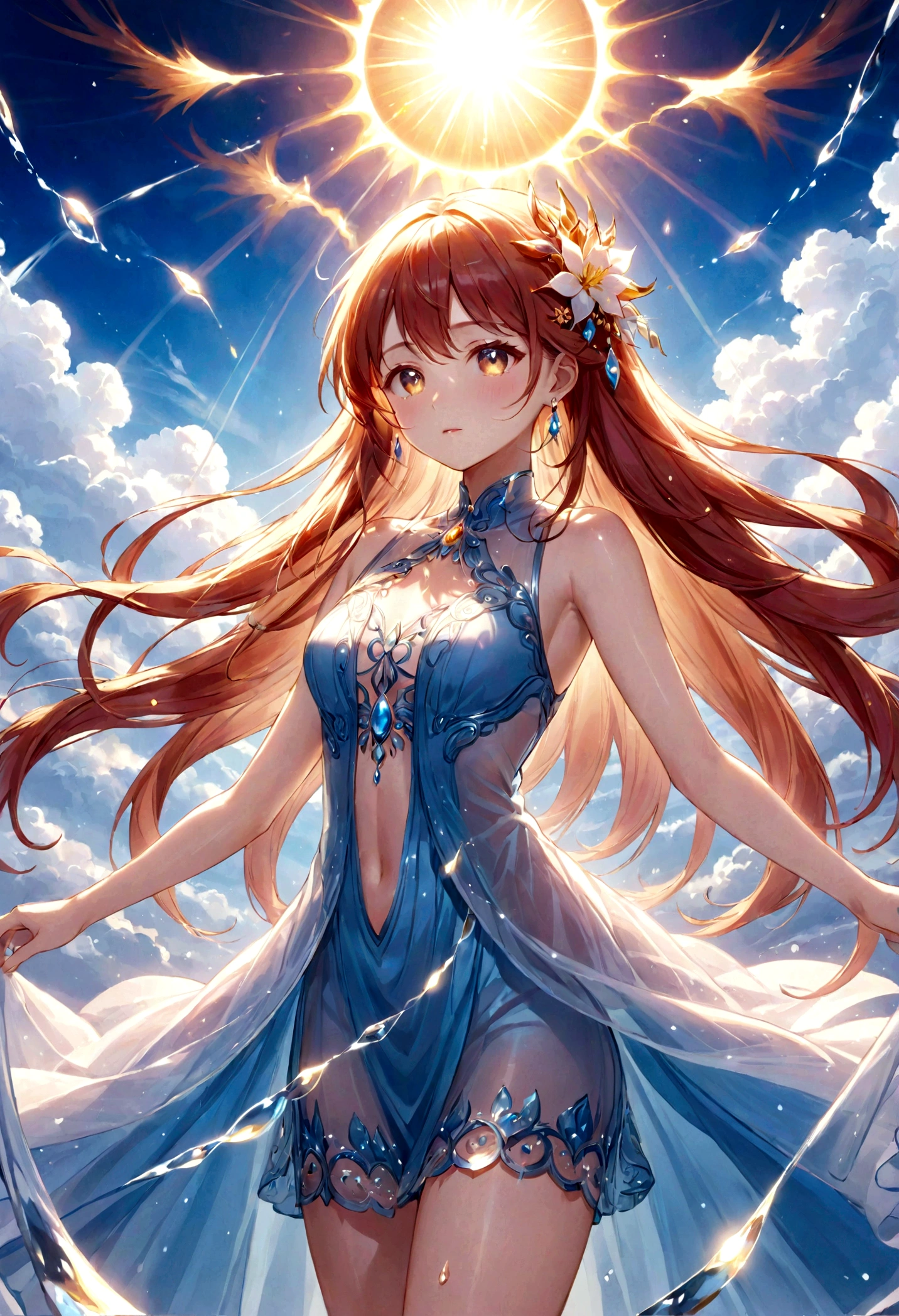 heaven tears aura Baoyu Dazzling Light god々Shii Intense light sun 後ろ姿の女god Transparent appearance