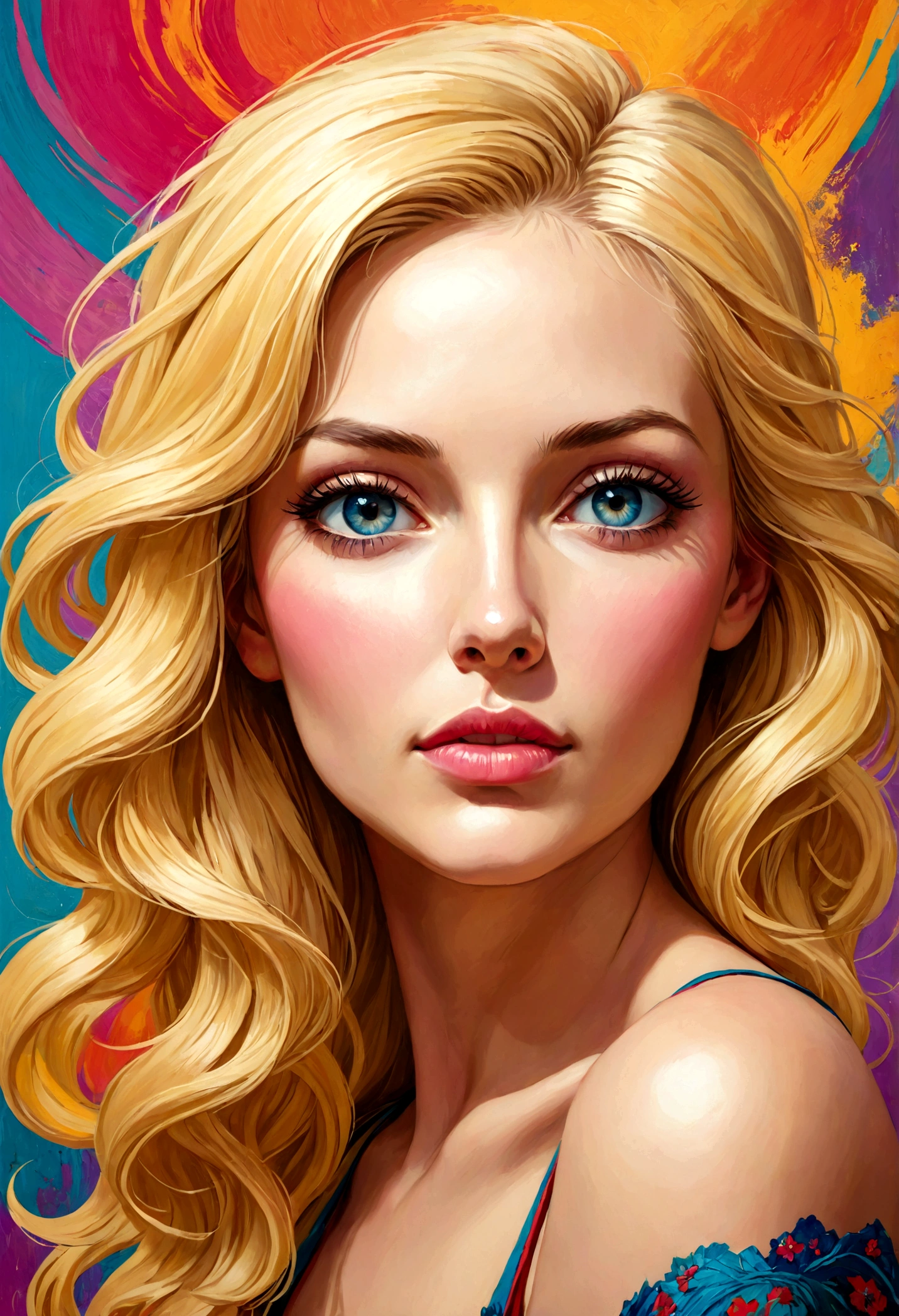 a woman, blonde, portrait