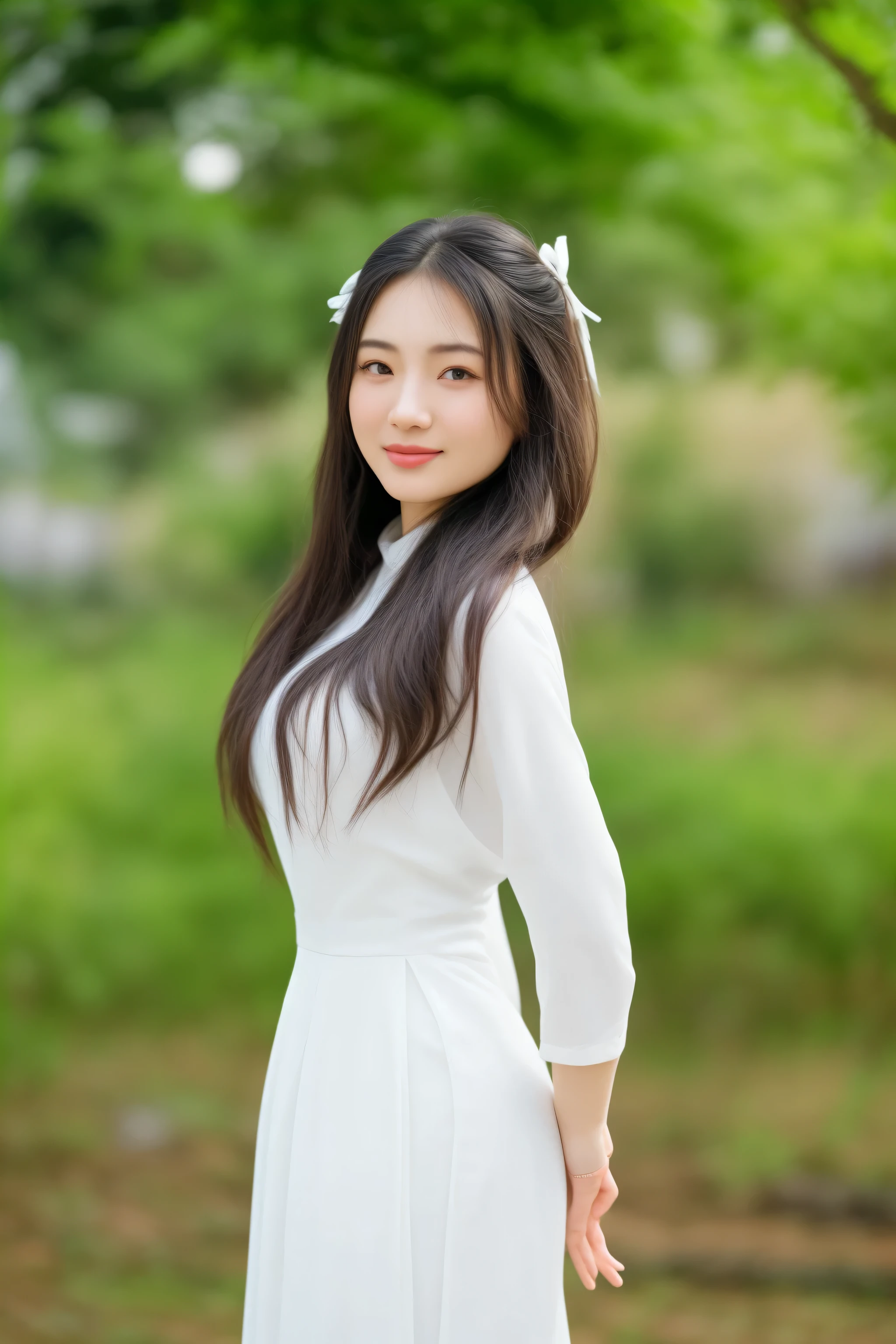 arafed asian woman in a white dress posing for a picture, beautiful asian girl, young asian girl, asian girl with long hair, a young asian woman, asian girl, korean girl, an asian woman, a cute young woman, chinese girl, young asian woman, beautiful young korean woman, asian woman, beautiful south korean woman, mai anh tran