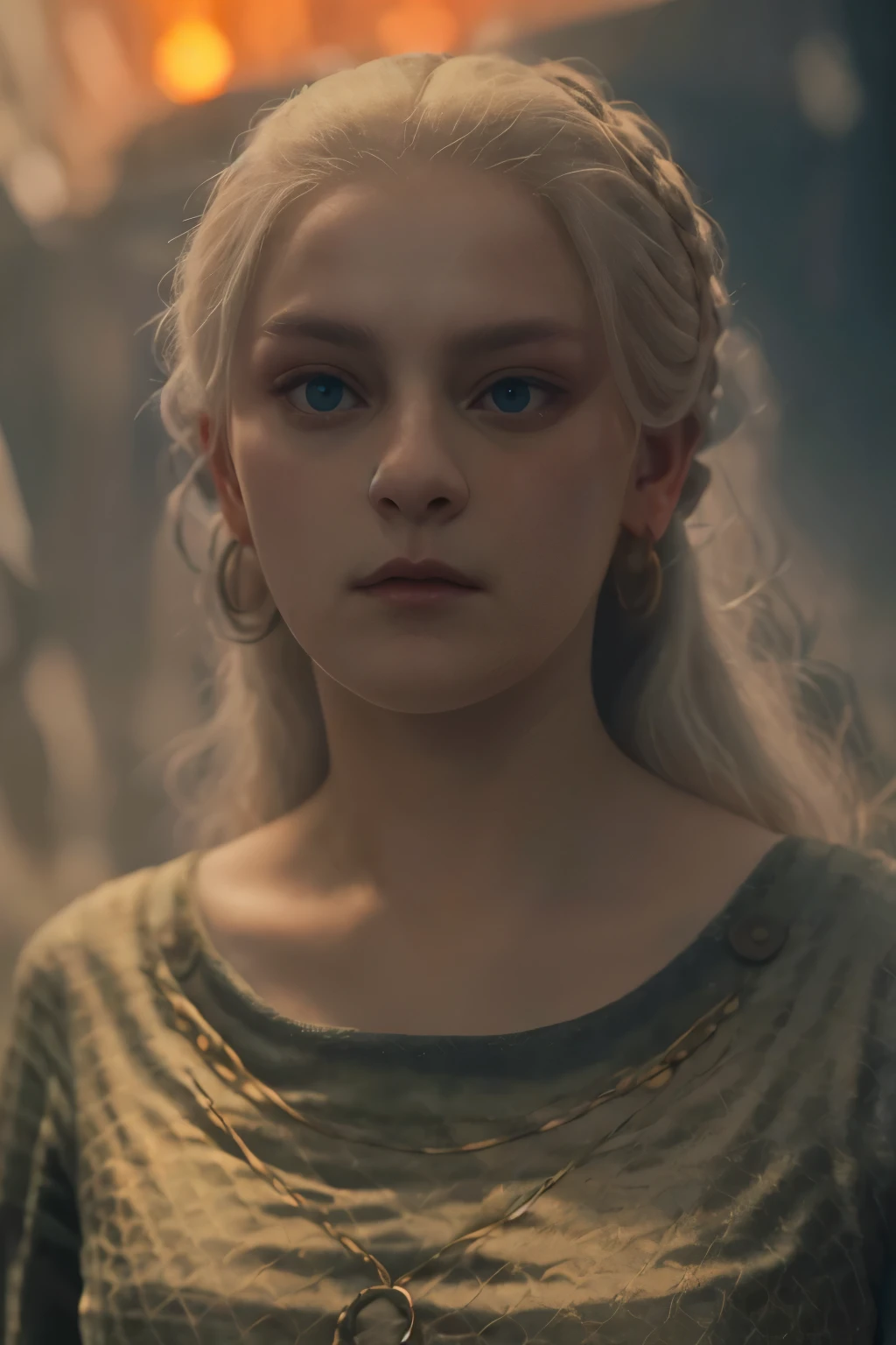 (((Cinematic epic poster))) of Helaena Targaryen , Gothic style, (((detailed face))), (a detailed RAW photo of a ), (master part:1.0), (best quality:1.4), (Ultra Highres:1.2), (photorealistic:1.4), 8K resolution, Canon EOS R5, 50 millimeters, Absurd, Ultra Detailed, sharp focus, Cinematic lighting, detailed face, (ULZZANG-6500-V1.1), detailed skin texture, pale skin, chest round, (pale :0.5), Cinematic lighting. (((Abstract vision of flame background, cinematic lighting )))