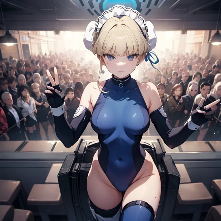 highest quality，detailed descriptiの上，whole bodyエスビアン，whole body，Kung Fu Pose，Spread your legs，Sweat，short hair, hair bun, maid headdress, bodysuit, elbow gloves, fingerless gloves, thigh strap, thigh boots expressionless, View Viewer, flowing bangs,1 girl, (((highest quality))), Anatomically correct, grown, Big Ass, Devil Nin Suit,Rinko Costume, long 髪, ,High Ponytail, Side Lock, Ninja Artist, Shiny服, Impossible Bodysuit, Perfect for your skin, Purple bodysuit, fishing net, Underbust cut out, Arm guard, Underbust,cute, Looking at the audience, Beautiful Eyes, Beautiful background, Particles of light, Light of the sun, Dramatic lighting, outside, Shiny, Realistic, highest quality, Very detailed, Get used to it, scenery, Beautiful and detailed, thin 髪，