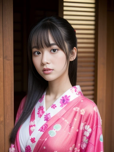 Beautiful woman、20-year-old 、head shot、80mm、yukata、Japanese House、Browsing Caution