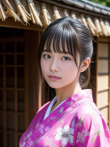 Beautiful woman、20-year-old 、head shot、80mm、yukata、Japanese House、Browsing Caution