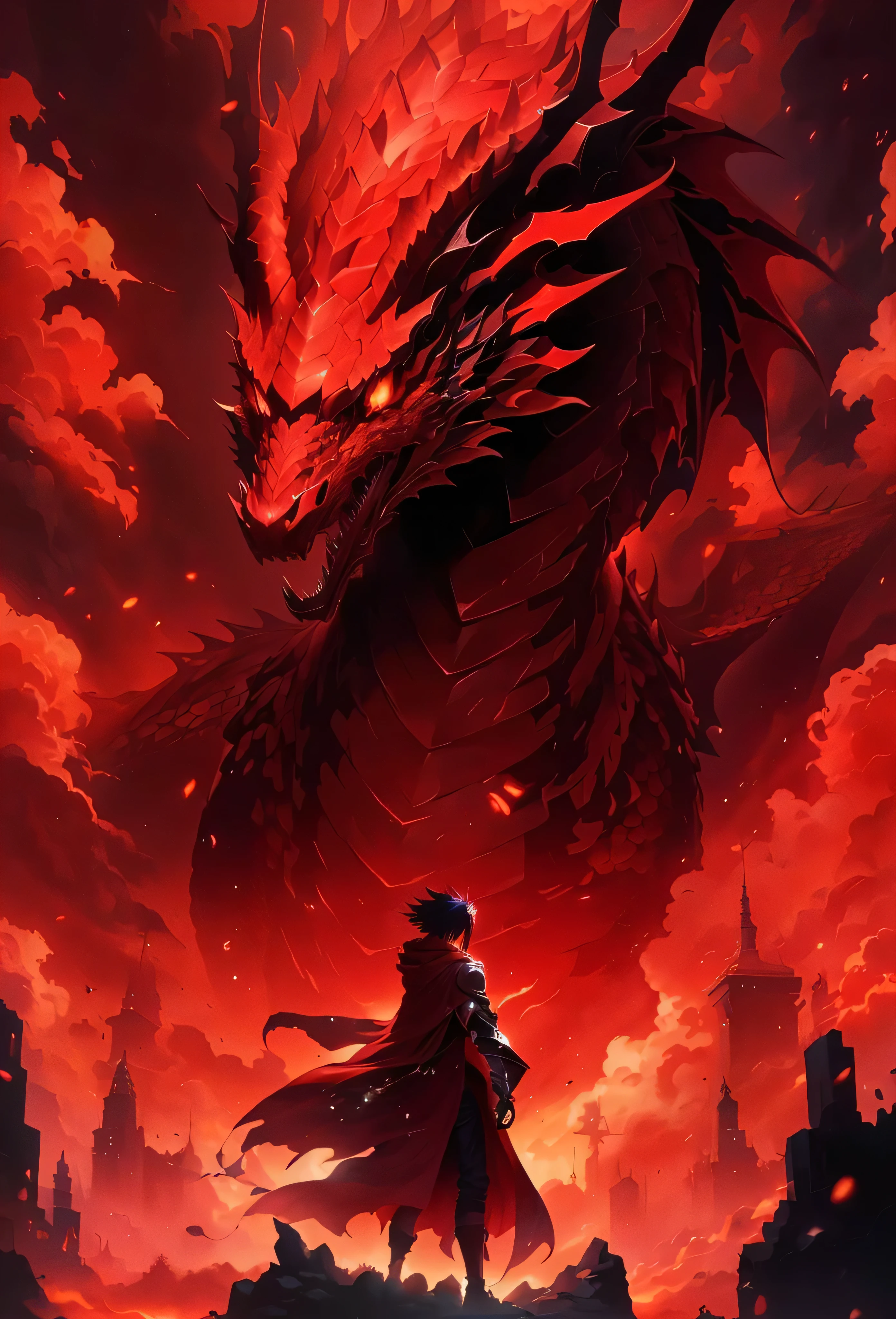 anime, a man with a cape and a dragon head, fica no telhado de uma cidade, badass anime 8 k, 4k manga wallpaper, papel de parede de arte de anime 8 K, papel de parede de anime 4k, papel de parede de anime 4K, papel de parede de anime 4k, Papel de parede de arte anime 4k, papel de parede de arte de anime 4k, epic anime art, estilo anime 4k, papel de parede de anime hd