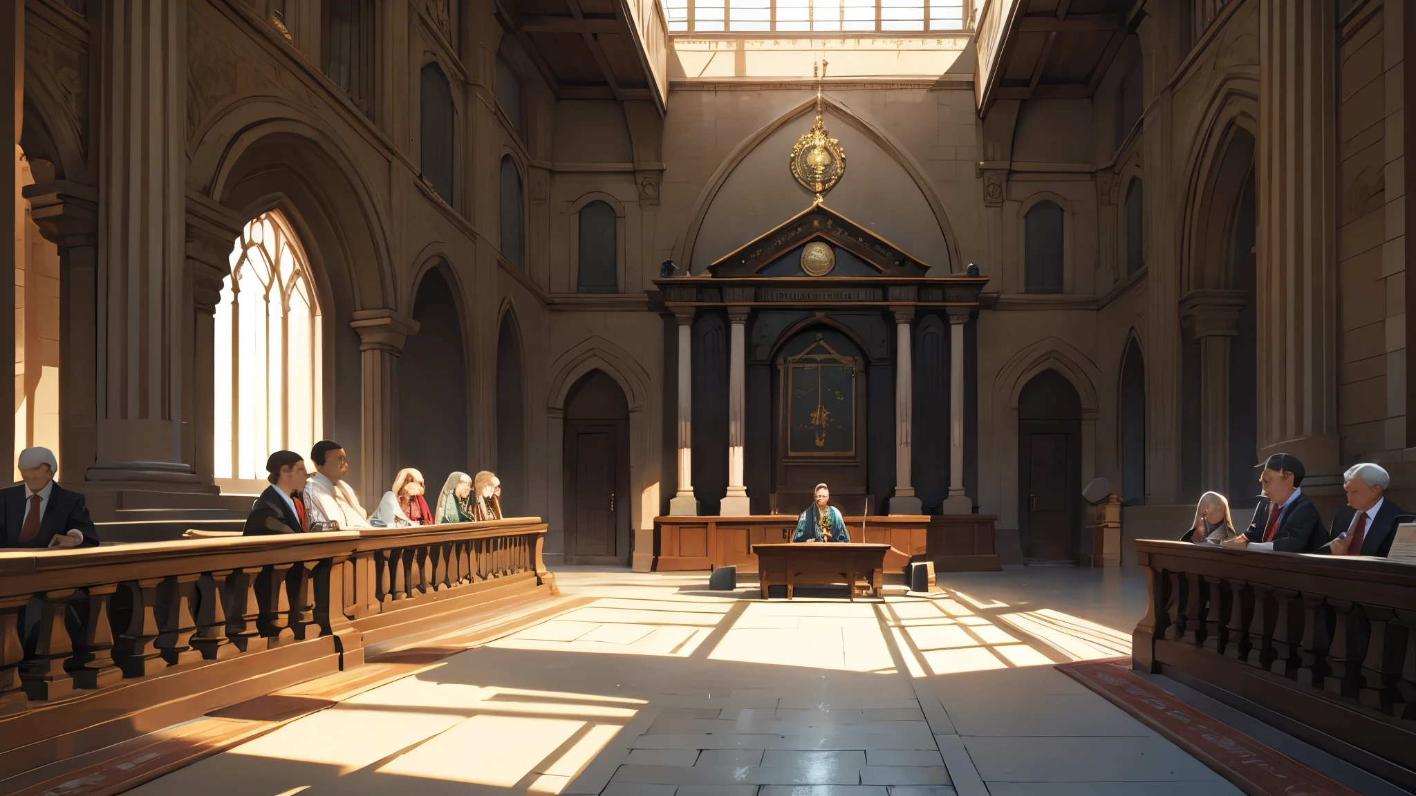 Central image from a court, tribunal