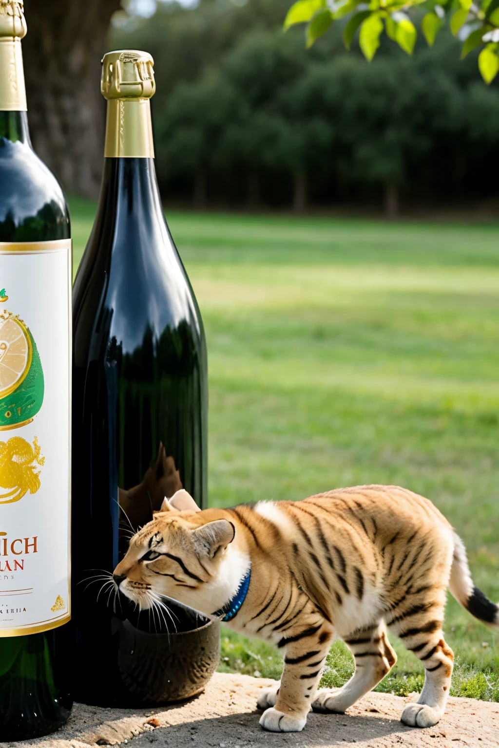 Calidad god, imagen de un animal echo de botellas