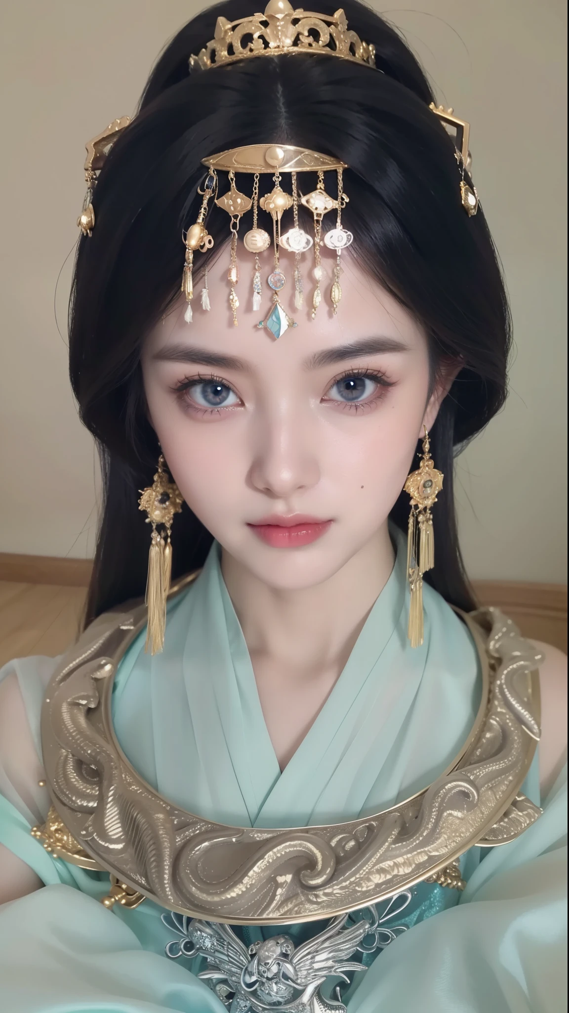 Detailed image quality，Pandora the Witch，wing, Succubus Theme，堕落Angel，Excellent，scary，Secret Terror，Tentacles，With eyes，Uncanny Valley Effect，Beast Blood Moon，skeleton，vampire，Hellfire，Dark Queen，Angel，magician magic witch，16岁Angel，Eyes are blue(Pupils as deep as the starry sky)，beautiful princess，Chinese silk，Hmong jewelry，Gold necklace