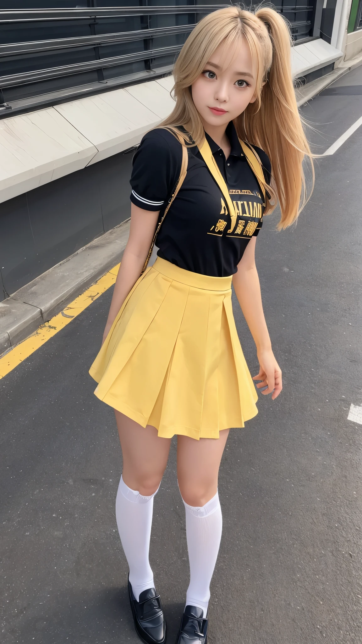 （highest quality，4K，masterpiece：1.2），Beautiful woman，1 girl，sexy：1.1，Dark yellow hair：1.1，Woman wearing ，Soaked uniform，Highly detailed face，Lip details，Fine Eyes，double eyelid，Miniskirt White Stockings，stand up，(Skirt flip), ((Skirt flip by myself))，(In a windy skirt)、(I can see your pants、Underwear is visible、Panty shot)、Roll up your skirt、Full Body Shot，Show your whole body