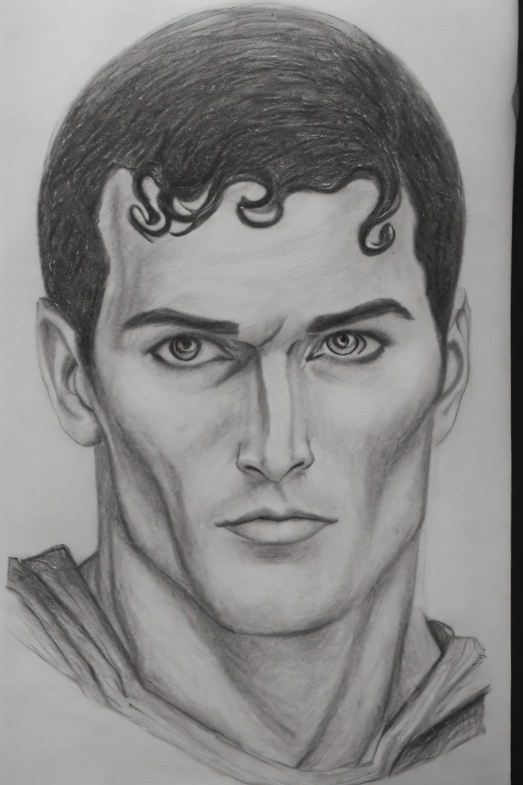 A pencil sketch of superman, less detailing, a lot of errors, over lining, messy, drawn in a square-lined diary, no shading, no blending, no portrait, no light source on face, no pixels