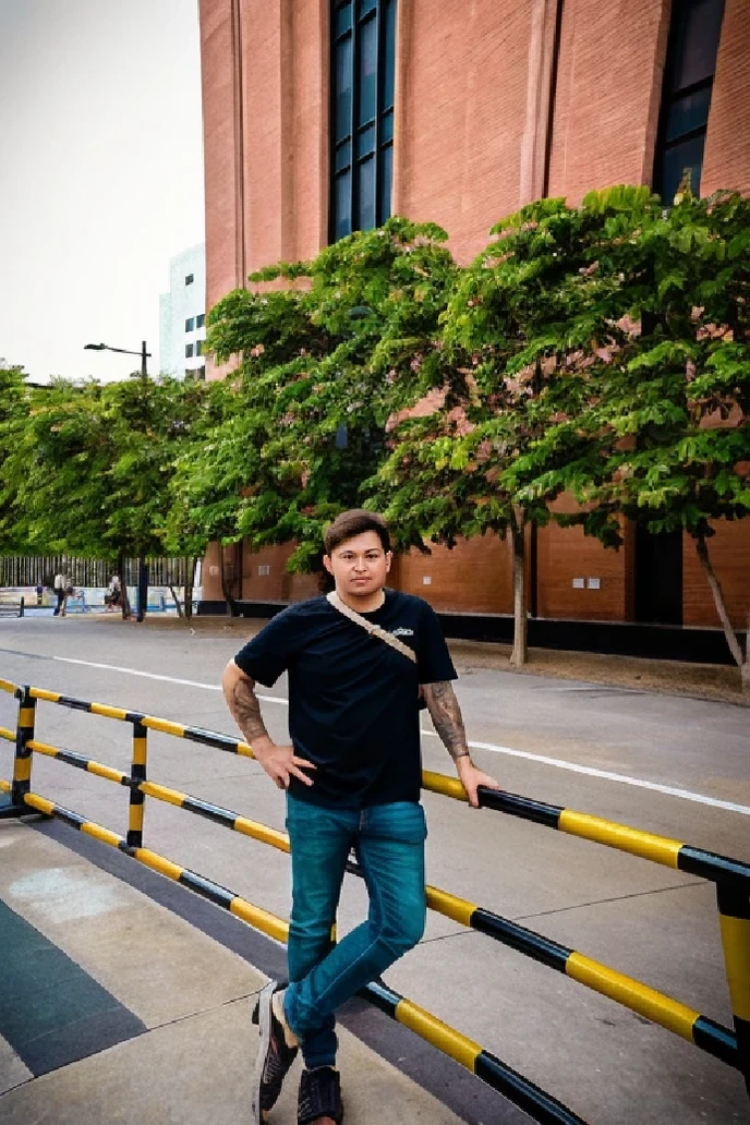 There was a man standing on the railing in front of the building., Shot with canon eos r5, Shot with canon eos r5, shot on nikon z9, Shoot on Sony 7 iii, Shot with Sony Alpha, In front of the ramen shop, Shoot on Sony 7, Shot with a Canon 50mm f lens./1.2