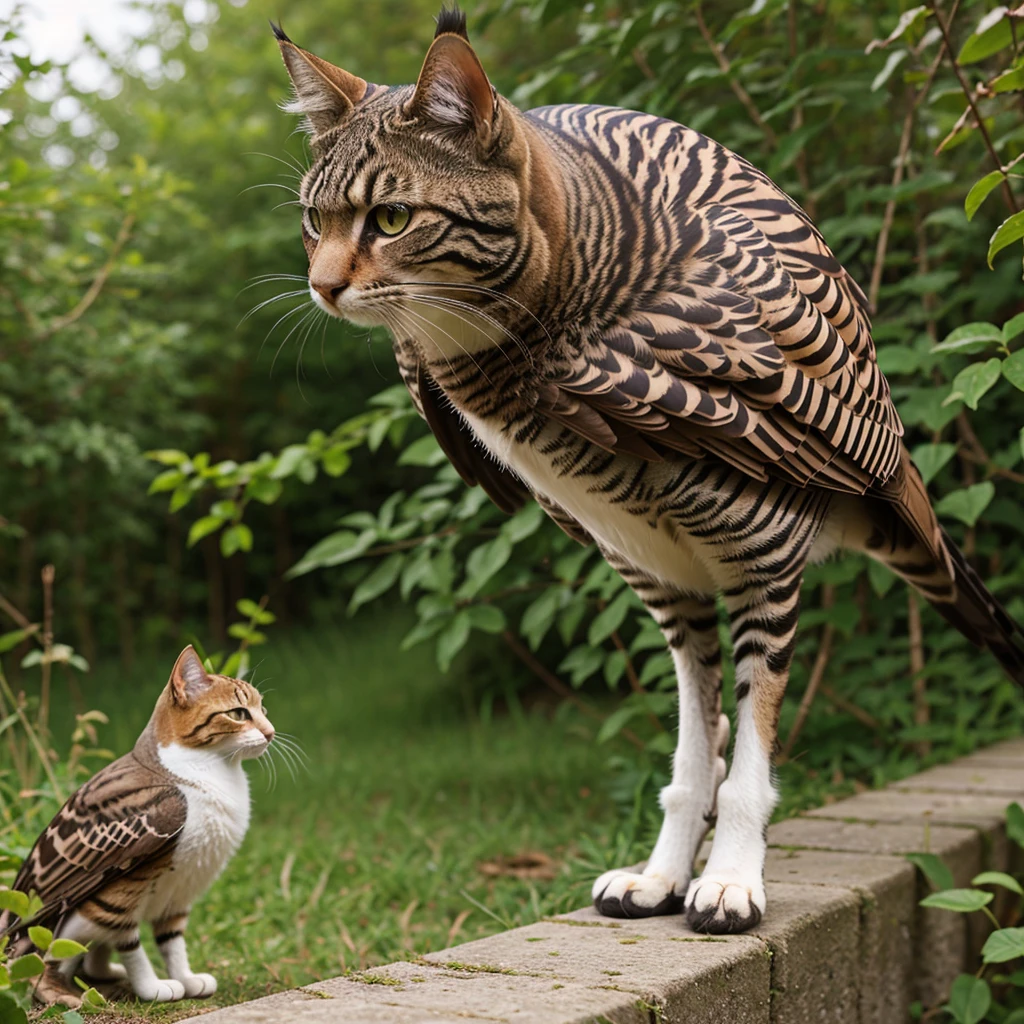 katze im vogeloutfit
