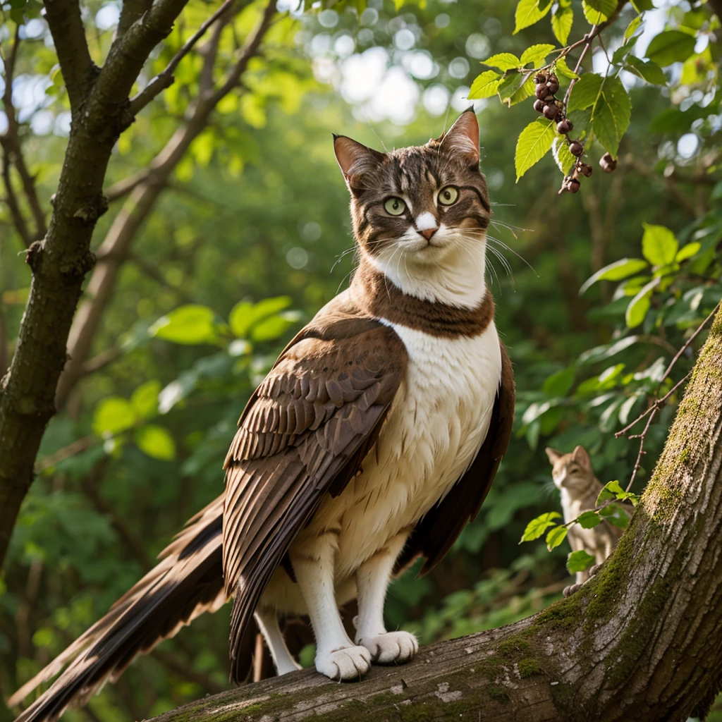 katze im vogeloutfit