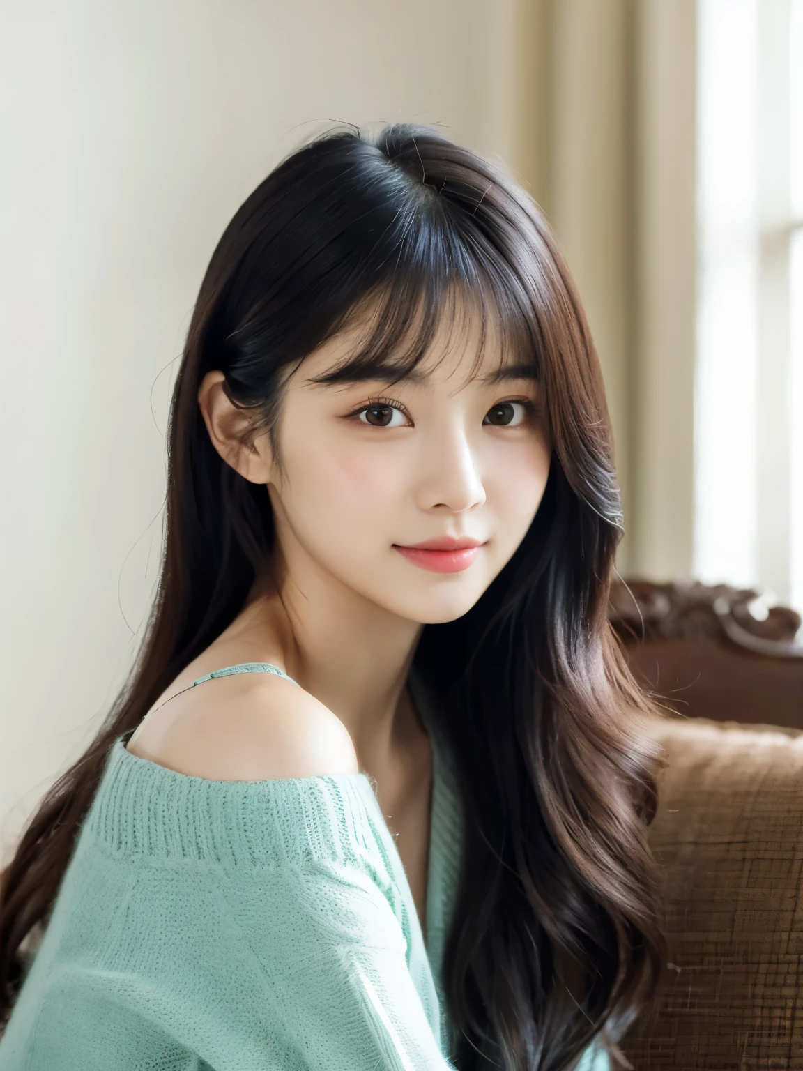 there is a woman that is posing for a picture in a room, jaeyeon nam, korean girl, heonhwa choe, ulzzang, gorgeous young korean woman, beautiful south korean woman, xintong chen, beautiful young korean woman, headshot profile picture, lee ji-eun, lee ji - eun, jinyoung shin, wan adorable korean face