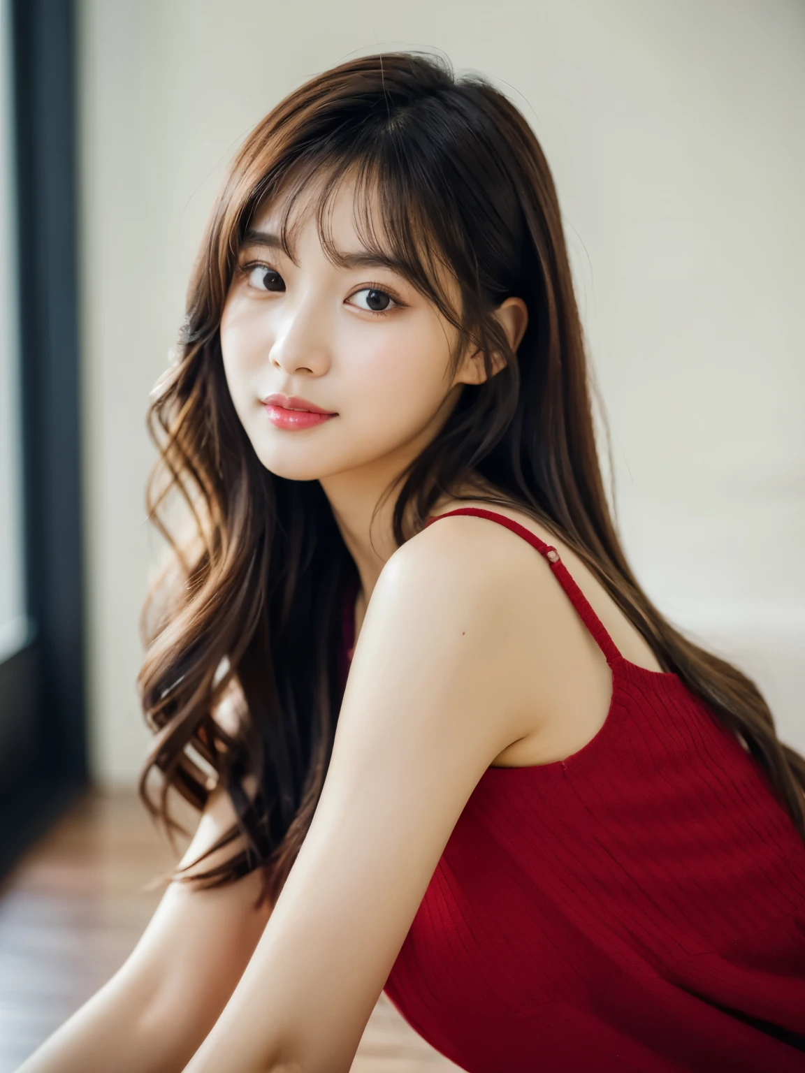 there is a woman that is posing for a picture in a room, jaeyeon nam, korean girl, heonhwa choe, ulzzang, gorgeous young korean woman, beautiful south korean woman, xintong chen, beautiful young korean woman, headshot profile picture, lee ji-eun, lee ji - eun, jinyoung shin, wan adorable korean face