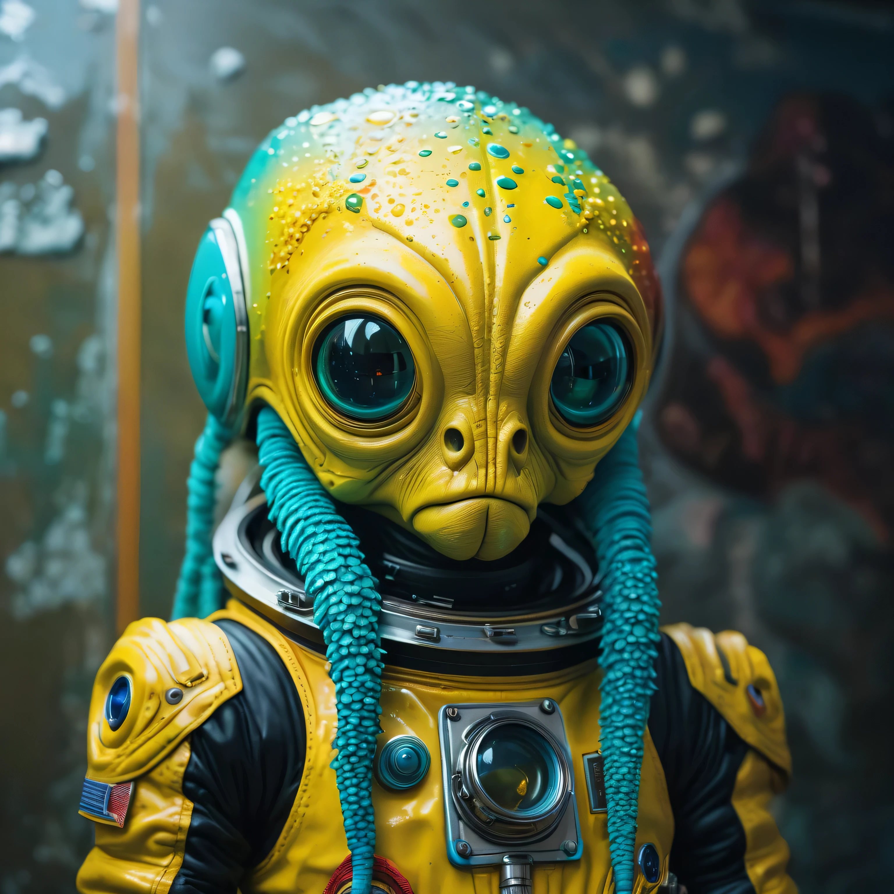 8K, ARTISTIC photogrAphy, best quAlity, mAsterpiece: 1.2), A (potrAit:1.2) Don Bluth Style ASTRONAUT Cthulhu yellow Toon Doll, full body RAW candid cinema, cyan hair, 16mm, color graded portra 400 film, remarkable color, ultra realistic, sad admosphere, dark lighting, oppressive atmosphere, depressive colors, kodak portra 400, photograph,r, Natural Light, Pinhead lighgts, blur reflection, Brush Strokes, Smooth, abstract, Splatter, Oil On Canvas, rainbow colors, fractal isometrics details bioluminescens : a stunning realistic photograph of wet bone structure, 3d render, octane render, intricately detailed, titanium decorative headdress, cinematic, trending on artstation | Isometric | Centered