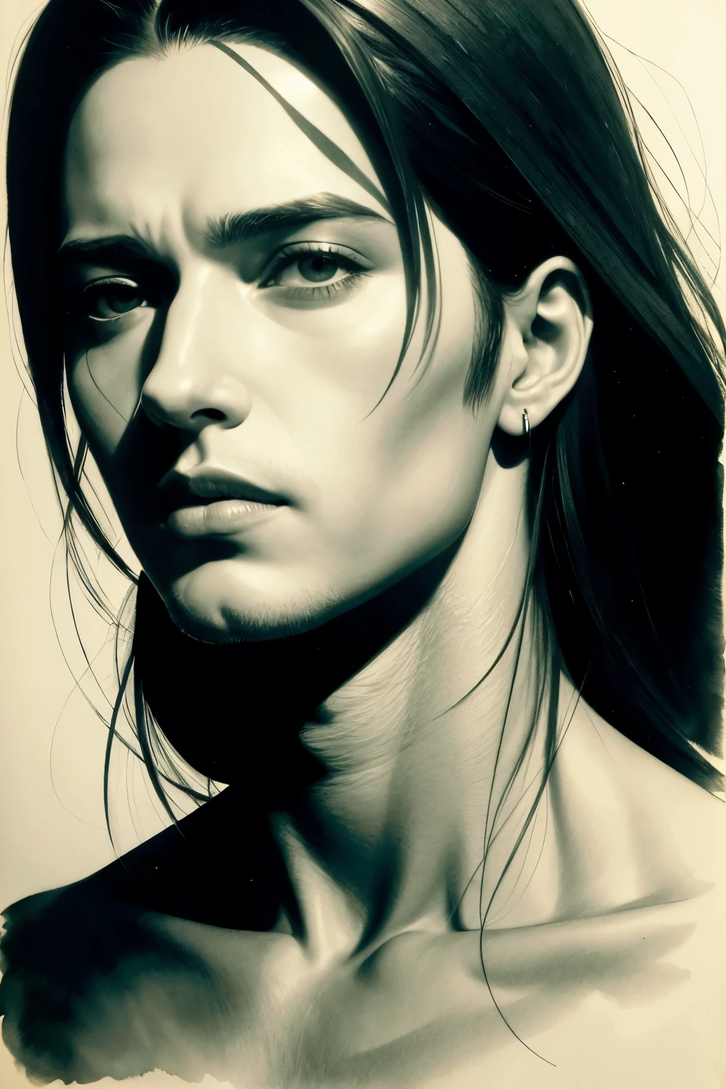 Arte em aquarela inspirada em Dave Mckean