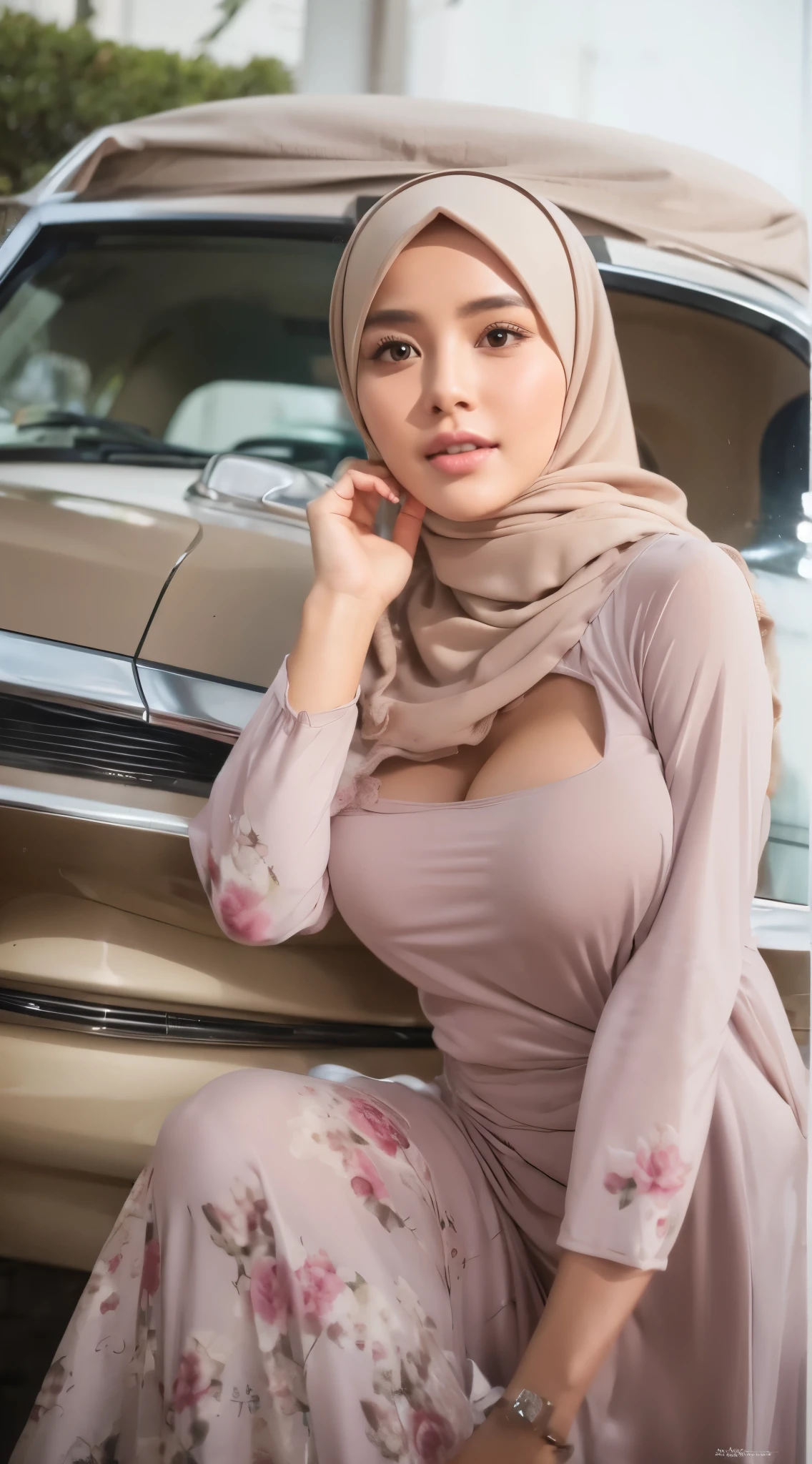 Hijab big breast tealistic