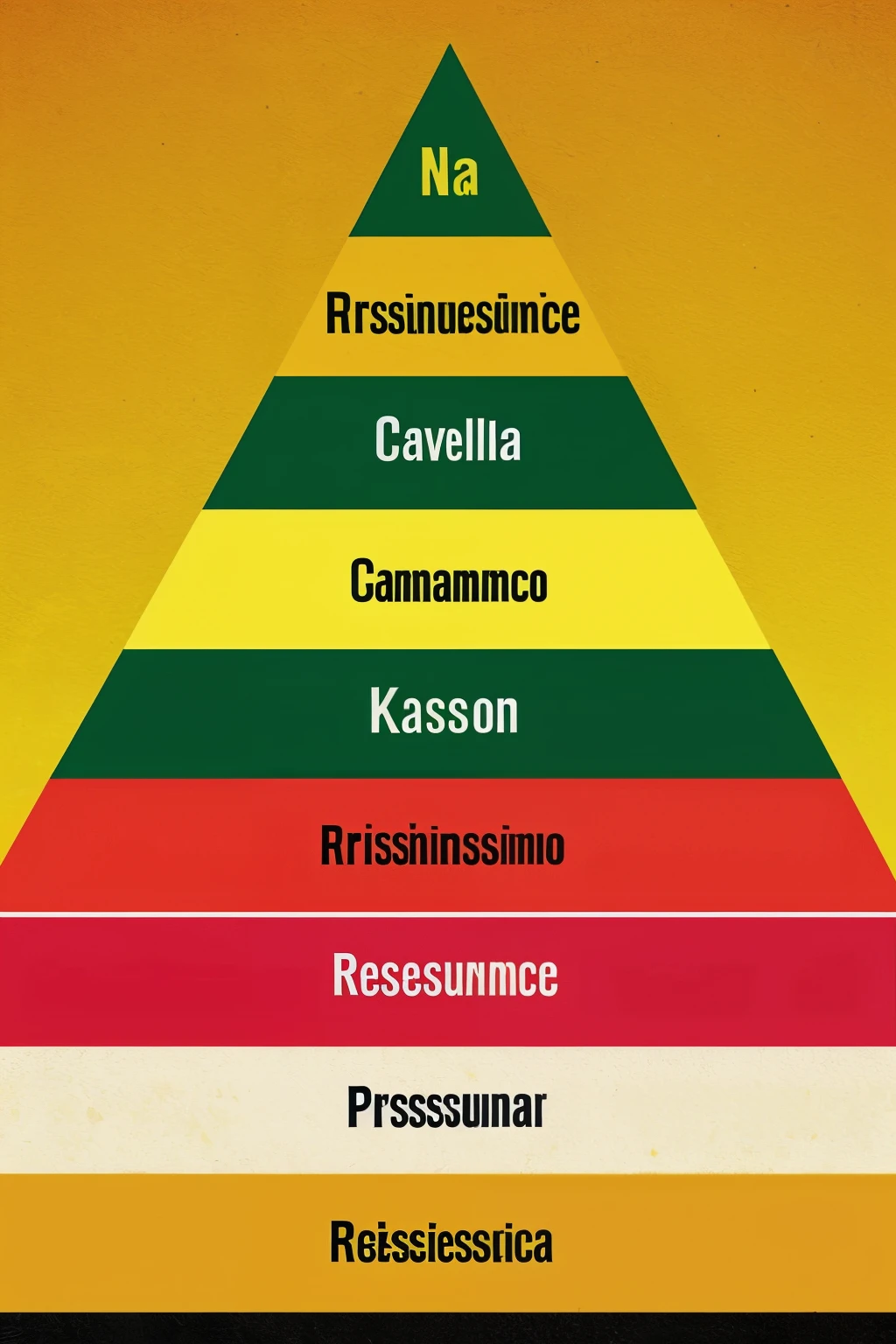 color codes in a pyramid that include green for cooperation, yellow for indecision, el naranja para la resistencia pasiva, red for active resistance and black for aggression. written all in Spanish without spelling errors 