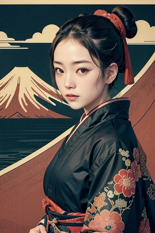 volcano, style ukiyo-e Katsushika Hokusai