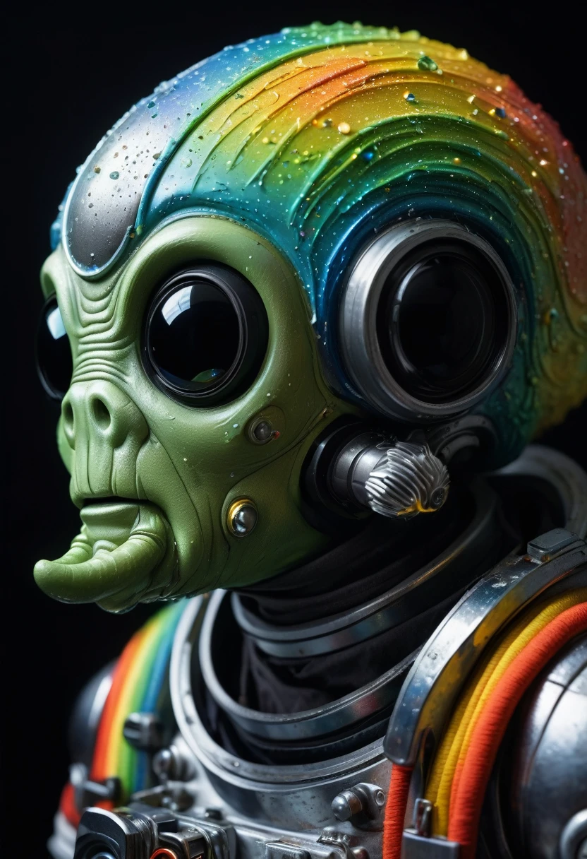 8K, ARTISTIC photogrAphy, best quAlity, mAsterpiece: 1.2), A (potrAit:1.2) Don Bluth Style ASTRONAUT Cthulhu noir Toon Doll, full body RAW candid cinema, black hair, 16mm, color graded portra 400 film, remarkable color, ultra realistic, sad admosphere, dark lighting, oppressive atmosphere, depressive colors, kodak portra 400, photograph,r, Natural Light, Pinhead lighgts, blur reflection, Brush Strokes, Smooth, abstract, Splatter, Oil On Canvas, rainbow colors, fractal isometrics details bioluminescens : a stunning realistic photograph of wet bone structure, 3d render, octane render, intricately detailed, titanium decorative headdress, cinematic, trending on artstation | Isometric | Centered
