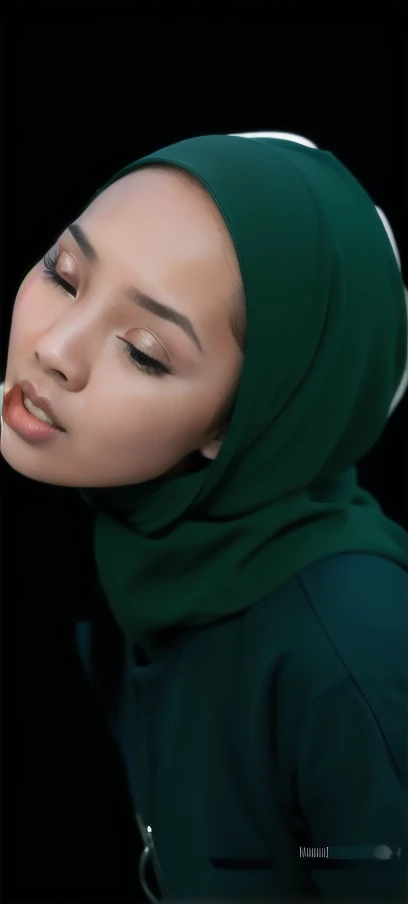 HIJAB MALAY GIRL,, IMF as a good Guy, TECHNOLGY, AI, futuristic, blockchain, International Monetary Fund, (MATRIX WORLD), ((look In front at the camera CLOSED YOUR EYES and open your mouth)).