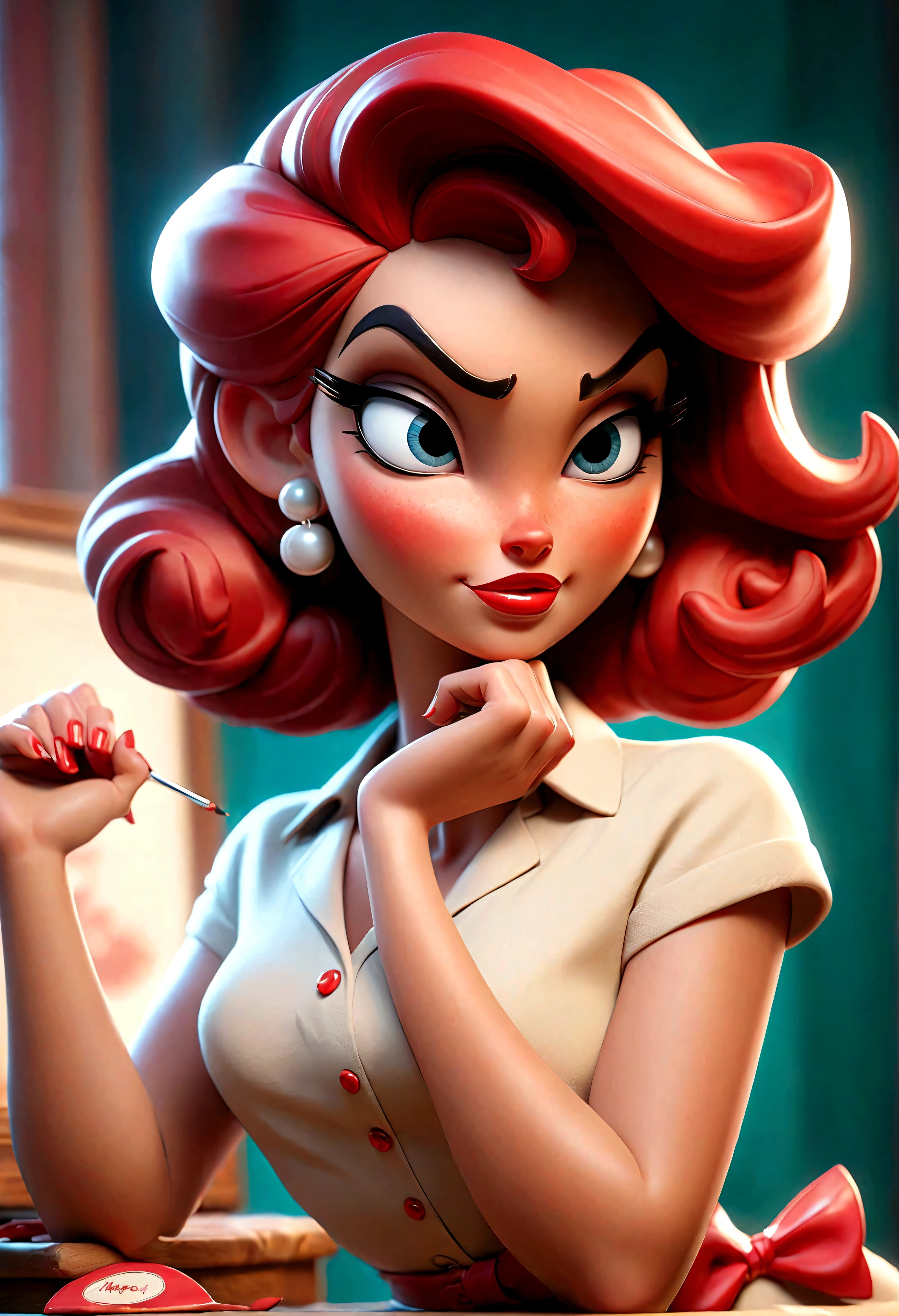 Crie imagens criativas e surpreendentes demonstrando o estilo de ((Poster style pin-up)), hiper-realista, 8K, cores vibrantes, clear and sharp image