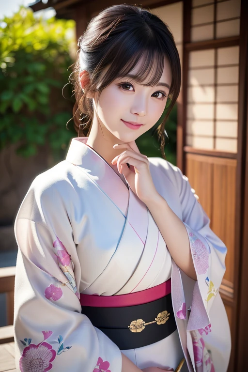 ((kimono))、((26 years old))、Random pose、、、(highest quality,masterpiece:1.3,超A high resolution,),(Ultra-detailed,Caustics),(Photorealistic:1.4,RAW shooting,)Ultra-Realistic Capture,Very detailed,High resolution 16K human skin closeup、 The skin texture is natural、、The skin looks healthy、The color is also uniform.、 Use natural light and color,One Woman,Japanese,,cute,Black-haired,Mid-length hair,,smile,,(Depth of written boundary、chromatic aberration、、Wide range of lighting、Natural Shading、)、