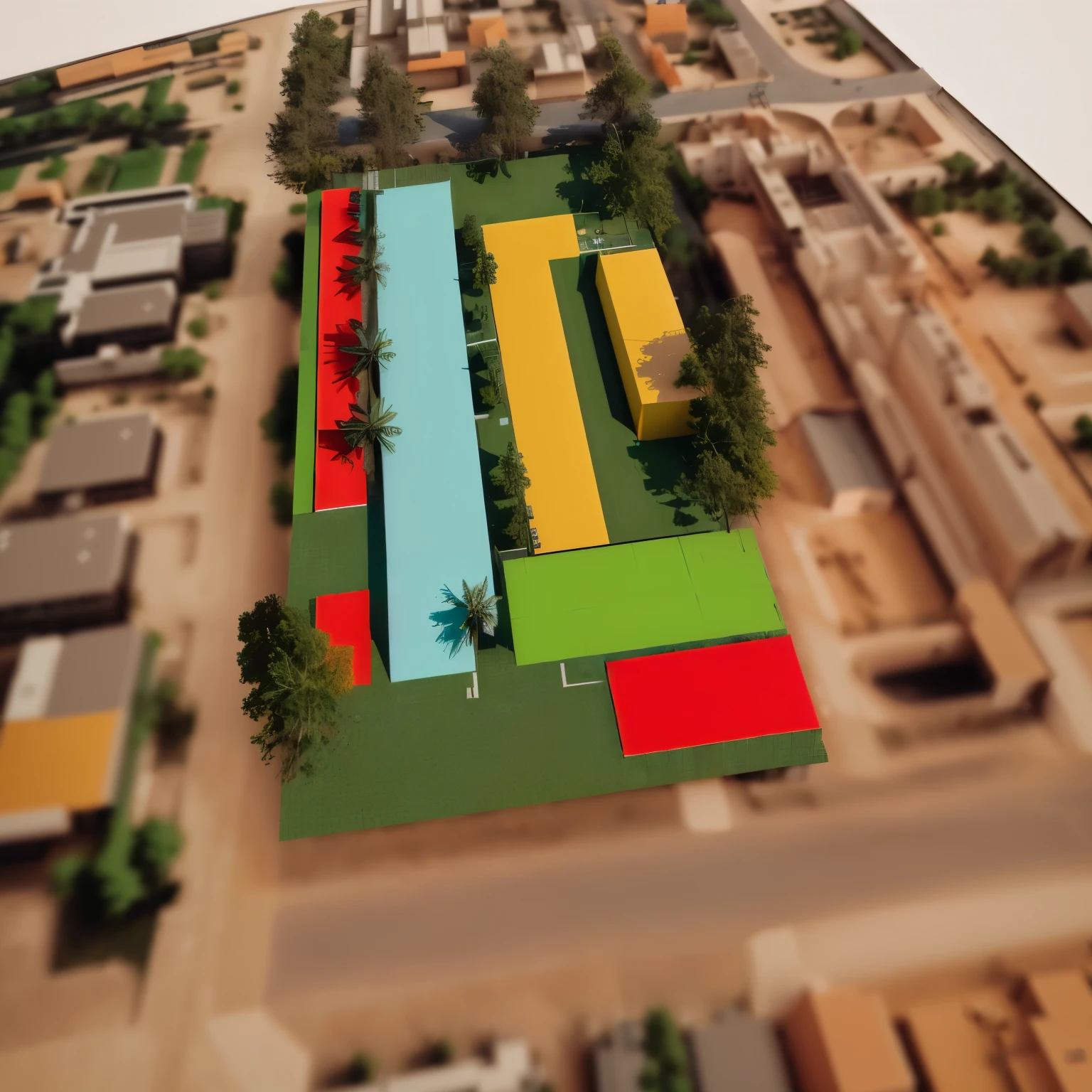 aerial view de um prédio no estilo insdustrial com estacionamento em primeiro plano, conceptual, aerial view, aerial view, tiro de cima para baixo, aerial view, isometric view!!!!, aerial shooting, aerial view, conceptual rendering, Close de cima, isometric 3D rendering, 3 - d rendering, artistic print