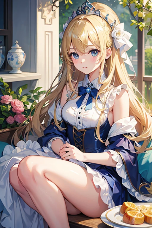 masterpiece, highest quality, High resolution,Follow the prompts、Anime Style、One Girl、Cinderella、Blonde long hair beautiful girl