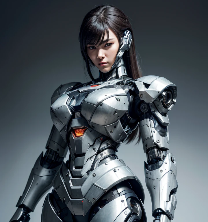 Textured skin, Super Detail, high details, High quality, Best Quality, hight resolution, 1080p, hard disk, Beautiful,(War Machine),beautiful cyborg woman,Mecha Cyborg Girl,Battle Mode,Girl with a Mecha Body,A powerful cyborg woman, sleek and futuristic, with advanced mechanical augmentations that enhance her strength and capabilities.