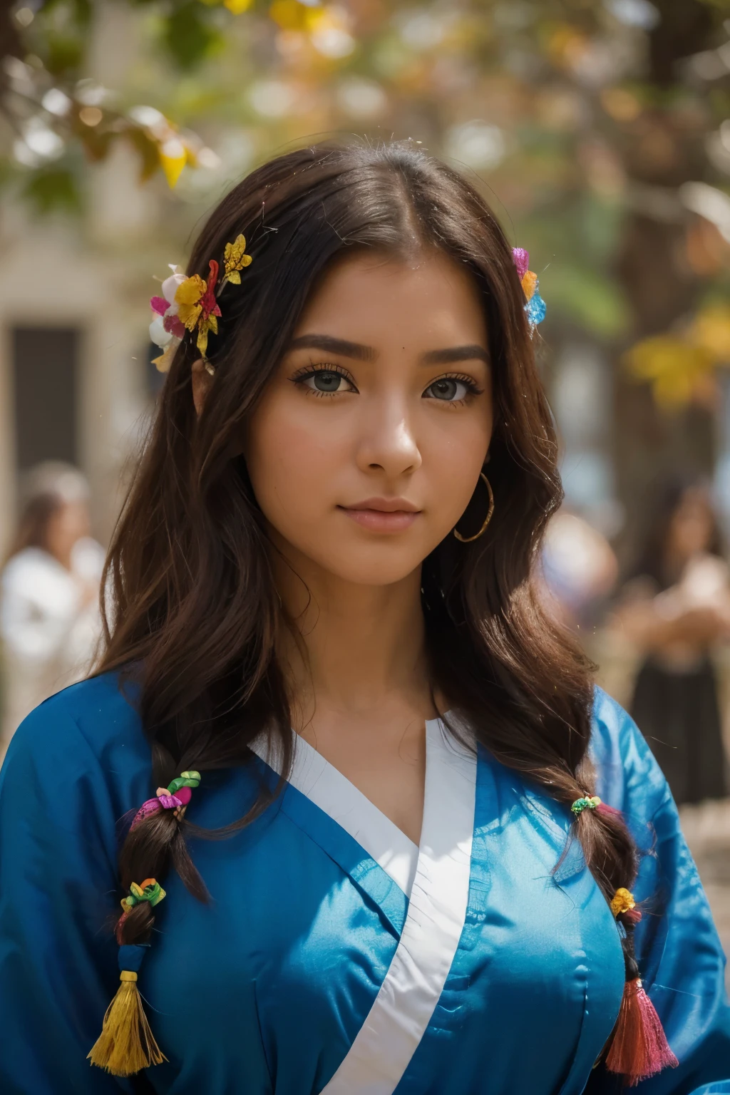 (obra maestra), (mejor calidad), (Super detailed), (Cabello Sucio), (ILLUSTRATION), (1 chica) (Cabello Largo Rosa 1.5) (Blue Eyes) (Doble cola de caballo 2.0), ((((Sin hombros))),hanfu, (mirando a la audiencia, (entrevista), (fondo sencillo), Ojos hermosos y delicados, rostro hermoso y delicado, Soaring (high saturation), (Colorful Brillantina), Burbujas multicolores, (Brillantina), Acento en la cara, PerfectNwsjMajic, ropa conservadora, Sin hombros, autumn clothes, frente a las masas, figura perfecta,