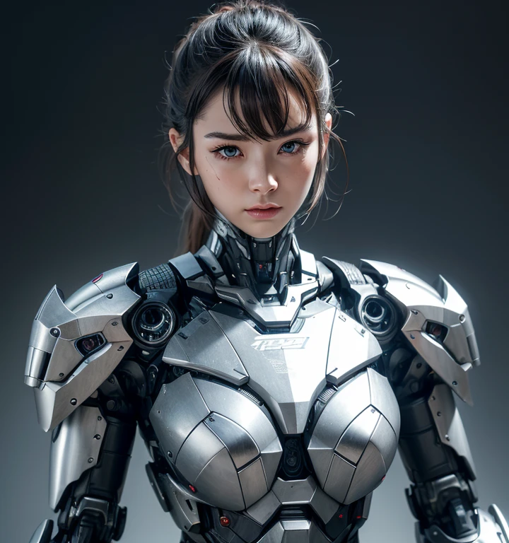 Textured skin, Super Detail, high details, High quality, Best Quality, hight resolution, 1080p, hard disk, Beautiful,(War Machine),beautiful cyborg woman,Mecha Cyborg Girl,Battle Mode,Girl with a Mecha Body,A powerful cyborg woman, sleek and futuristic, with advanced mechanical augmentations that enhance her strength and capabilities.