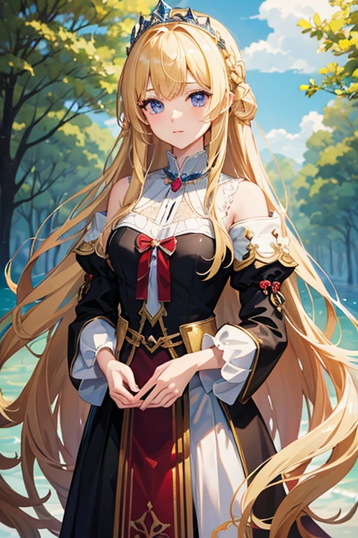 masterpiece, highest quality, High resolution，Follow the prompts、Anime Style、One Girl、Princess、Blonde long hair beautiful girl