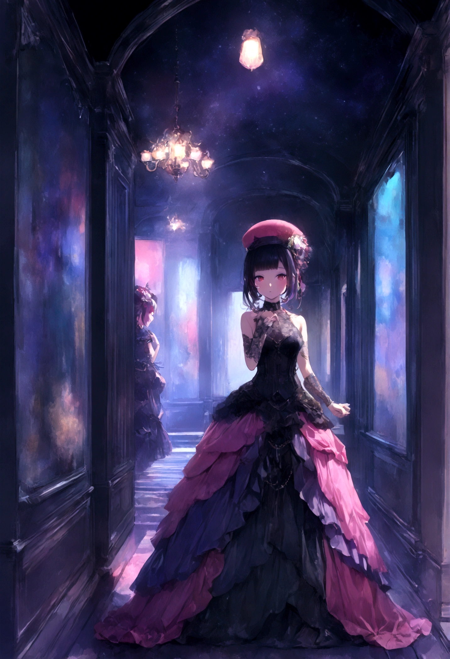 1 fille asiatique, cheveux longs, rue de la ville, dark light, foyer unique, movie light, nue,(Appareil photo Canon EOS 5D Mark IV, Famous for capturing vibrant colors and rich textures:1.2), Tout le corps