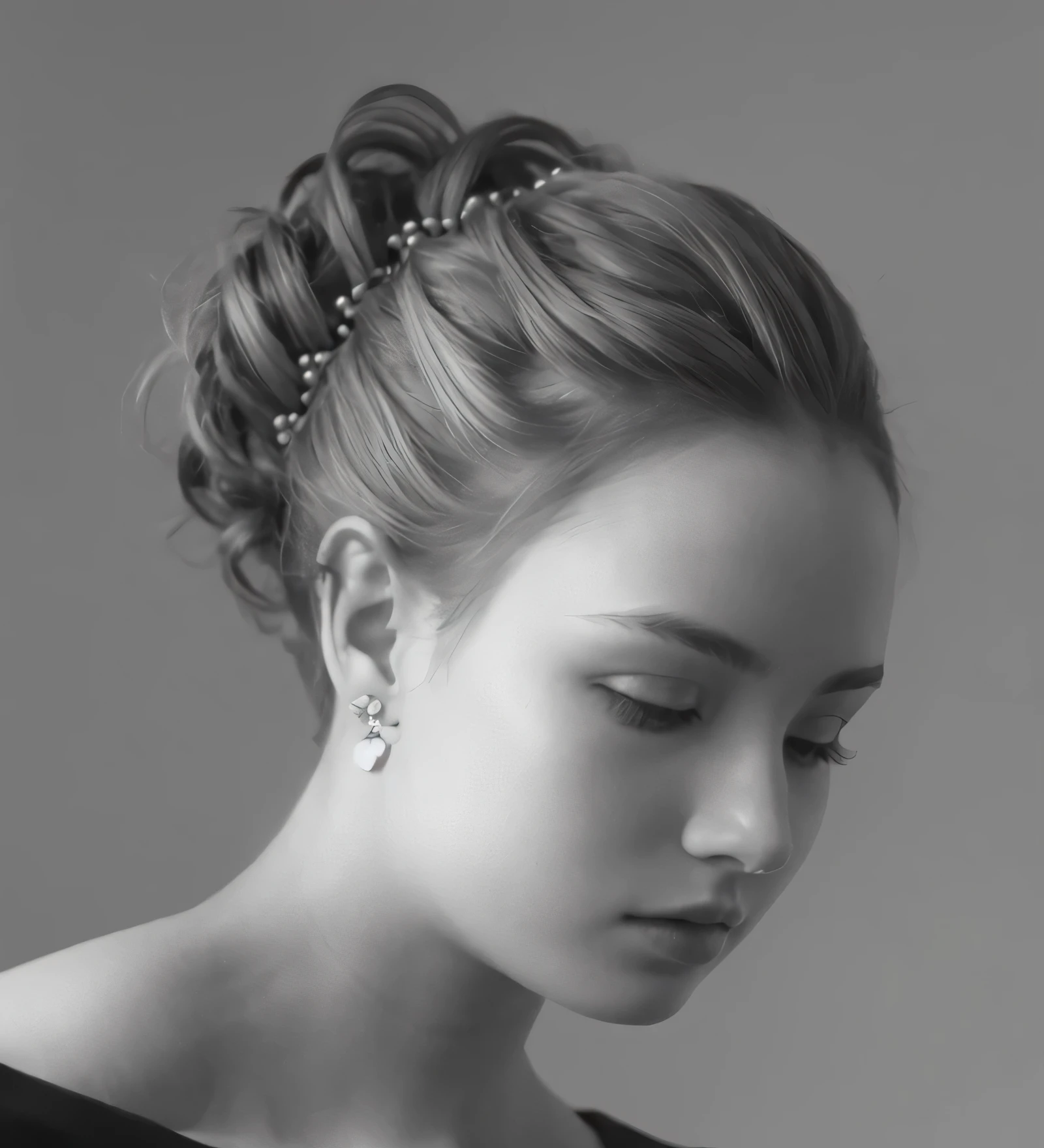 pretty haircut, beads in hair